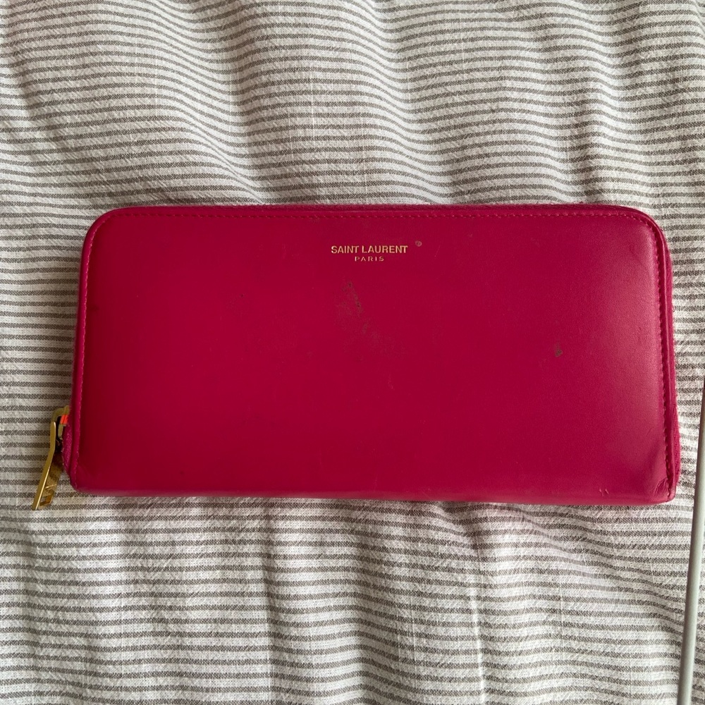 Hot pink wallet